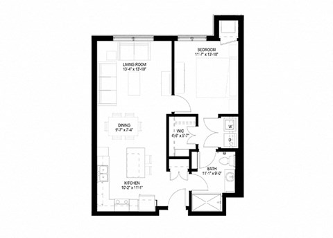 1 Bedroom Floor Plan at The Legends of Spring Lake Park 55+ Living, Spring Lake Park, MN